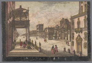 Vista del palazzo del viceré di Napoli a Napoli