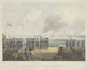 Veduta della città di Anversa, il giorno dopo il bombardamento, il 28 ottobre 1830 da Anonymous