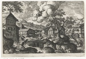 Dio appare a un vecchio (serie: Paesaggi con rappresentazioni mitologiche e bibliche) da Anonymous