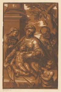 Sacra Famiglia con Giovanni Battista ed Elisabetta da Anonymous