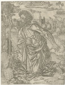 San Girolamo fa penitenza nel deserto da Anonymous