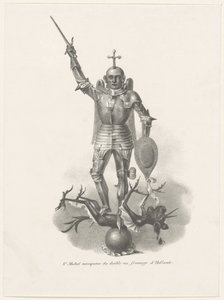 San Michele sconfigge il diavolo con il formaggio olandese, 1830 da Anonymous