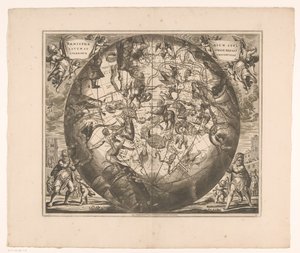 Carta celeste con le costellazioni meridionali (Haemisphaerium stellatum australe aequali sphaerarum proportione)