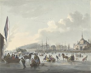 Divertimenti sul ghiaccio a Rotterdam, ca. 1784 da Anonymous
