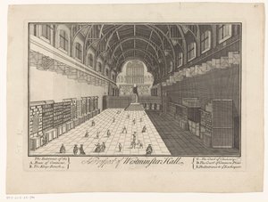 Interno della Westminster Hall a Londra da Anonymous