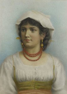 Giovane donna in costume tradizionale da Anonymous