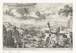 Giove nel suo carro e un altro Dio, Paesaggi con rappresentazioni mitologiche e bibliche (titolo della serie)
