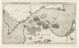 Mappa della battaglia navale tra le flotte svedesi e danesi nel Belt, 1644 da Anonymous