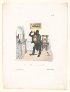 Caricatura di un uomo che vuole sembrare Napoleone