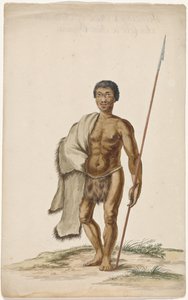 Uomo Khoikhoi con assegai da Anonymous