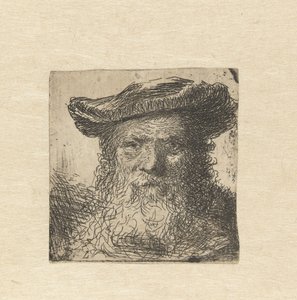 Testa di un vecchio con barba e cappello da Anonymous