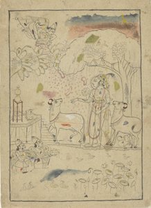 Krishna con mucche dall