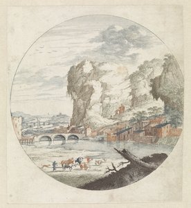 Paesaggio con fiume e rocce