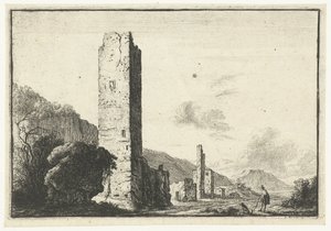 Paesaggio con torre quadrata da Anonymous