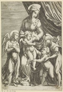 Maria con Bambino e il giovane Giovanni Battista da Anonymous