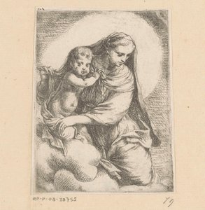 Maria con Bambino tra le nuvole