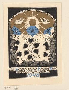 Auguri di Capodanno per il 1946 dalla Nederlandsche Exlibriskring da Anonymous