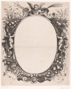 Cornice con putti e frutti