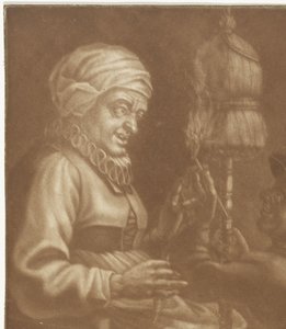 Vecchia donna con un fuso
