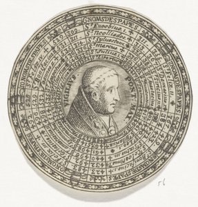 Medaglia con il ritratto di papa Vigilio e i nomi dei papi