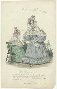Petit Courrier des Dames, 20 settembre 1834, No.1095 : Cappello en Pou de Soi
