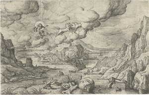 Faetonte guida il carro del sole (serie Landschappen met mythologische en bijbelse voorstellingen) da Anonymous