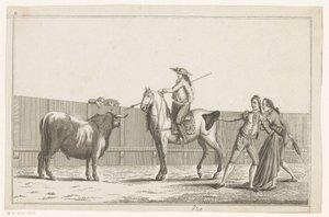Picador punta la sua lancia su un toro Coleccion de las principales suertes de una corrida de toros (serie sull