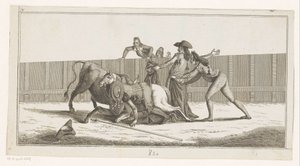 Picador caduto dal suo cavallo da Anonymous