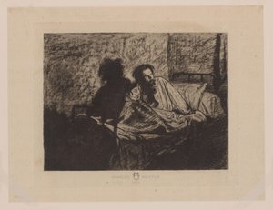 Ritratto di Charles Meryon seduto a letto da Anonymous
