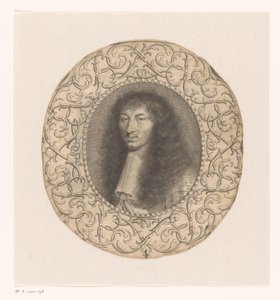 Ritratto di Luigi XIV circondato da una cornice decorativa con arabeschi da Anonymous