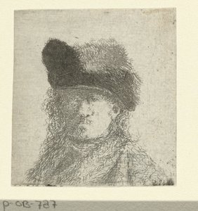Ritratto di Rembrandt con cappello di pelliccia