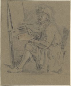 Ritratto di Thomas Wijck, davanti al suo cavalletto da Anonymous
