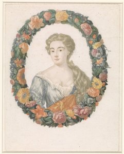 Ritratto di una donna con corona di fiori da Anonymous