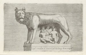 Scultura della Lupa Capitolina che allatta i gemelli Romolo e Remo