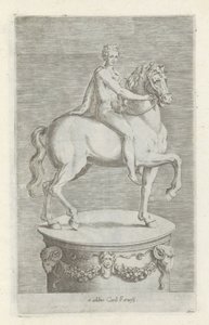 Scultura di un ragazzo nudo su un cavallo da Anonymous
