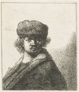 Autoritratto con cappello di pelliccia pesante: busto da Anonymous
