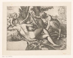 Venere dormiente spiata da un satiro