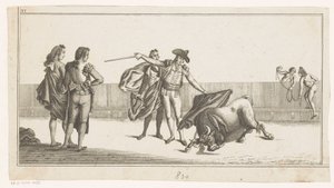 Toro trafitto da un matador (Coleccion de las principales suertes de una corrida de toros)