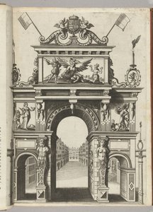 Arco di trionfo con Ernst che salva Belgica dalla Discordia, 1594 da Anonymous
