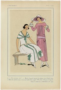 Très Parisien, 1923, No 6: 5.- NE BOUDEZ PAS ! - 1. Abito di organdi... da Anonymous