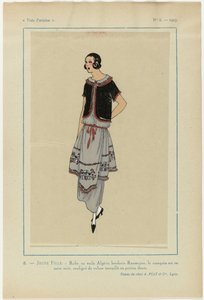 Très Parisien, 1923, No 6: 8. JEUNE FILLE. - Abito in voile Algéria...