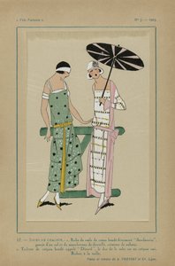 Très Parisien, 1923, No 7: 17.- GIORNI DI CALORE. - 1. Abito di voile di cotone... da Anonymous