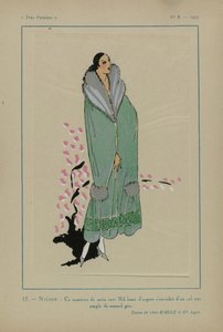 Très Parisien, 1923, No 8: 17.- NAIAD. - Questo mantello di raso verde Nilo... da Anonymous