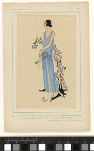 Très Parisien, 1923, No 9: 4. - TURQUOISE. - Una stretta guaina di moire da Anonymous