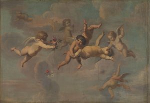 Putti che cadono con fiori