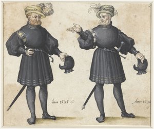 Due cortigiani in abiti neri