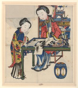 Due donne a un tavolo da scrittura