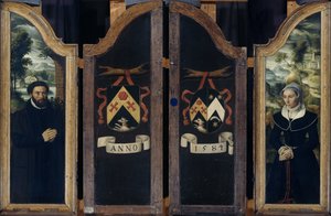 Due Ali di un Trittico con i Ritratti di Julien de Brouckere e sua Moglie Elisabeth Canneel da Anonymous