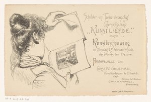Invito della Società di Pittura e Disegno Kunstliefde da Anonymous