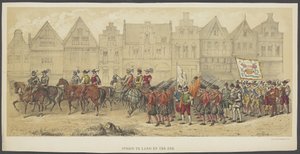 Mascherata di Utrecht, lastra b: battaglia per terra e per mare, 1856 da Anonymous